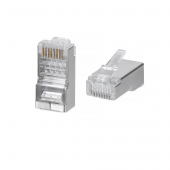 Коннектор RJ-45 под витую пару, категория 6/7, экранированный, универсальный (для одножильного и многожильного кабеля) для проводник