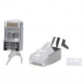 Коннектор RJ-45(8P8C) под витую пару, категория 6, экранированный, универсальный (для одножильного и многожильного кабеля)