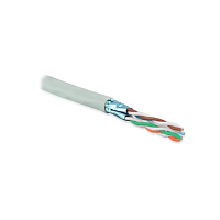 Кабель витая пара U/FTP, кат.6a(10GBE), 4пары(23AWG), одножил.(solid), для исп. в неэкран.системах, PVC, серый (500 м)