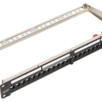 Коммутационная панель NIKOMAX для системы мониторинга Ver.2, 19", 1U, наборная, под 24 модуля типа Keystone серии LS, UTP/STP, с заземлением, с органа