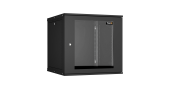 Настенный разборный шкаф TLK 19", 12U, стеклянная дверь, Ш600хВ569хГ600мм, 2 пары монтажных направляющих, черный