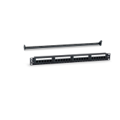 Патч-панель 19" (1U), 24 порта RJ-45, категория 6, Dual IDC, с задним кабельным организатором