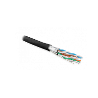 Кабель витая пара, экранированная (U/FTP), категория 6a, 4 пары (23AWG), одножильный (solid), внешний, PE, черный (500 м) 