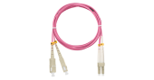 Шнур NIKOMAX волоконно-оптический, переходной, многомодовый 50/125мкм, стандарта ОM4, SC/UPC-LC/UPC, двойной, LSZH нг(A)-HFLTx, 2мм, маджента, 3м