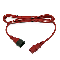 Кабель питания монитор-компьютер IEC 320 C13 - IEC 320 C14 (3x0.75), 10A, прямая вилка, 0.5 м, цвет красный