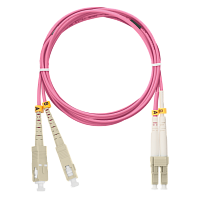 Шнур NIKOMAX волоконно-оптический, переходной, многомодовый 50/125мкм, стандарта ОM4, SC/UPC-LC/UPC, двойной, LSZH нг(A)-HFLTx, 2мм, маджента, 3м