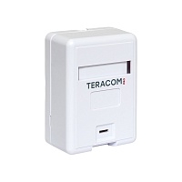 Корпус настенной розетки TERACOM PRO на 1 модуль Keystone со шторкой и маркером белый