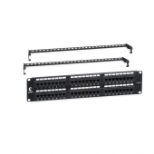 Патч-панель 19" (2U), 48 портов RJ-45, категория 6a, Dual IDC, с задним кабельным организатором