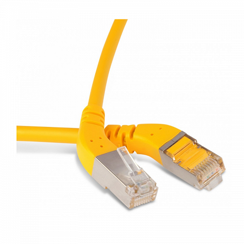 Hyperline PC-APM-STP-RJ45/L45-RJ45/L45-C5e-3M-LSZH-YL Патч-корд F/UTP угловой, экранированный, левый