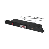 Панель TLK с терморегулятором и датчиком, 19", 1U, Г90мм, без шнура питания, черная