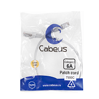 Патч-корд S/FTP, категория 6а (10G), 2xRJ45/8p8c, экранированный, серый, LSZH, 0.5м