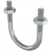 Скоба монтажная U-образная с резьбой М10 с гайками для труб d 3"