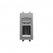 HDMI розетка модульная, тип А-А, "Avanti",  "Закаленная сталь", 1 модуль