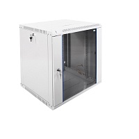 Шкаф телекоммуникационный настенный разборный ЭКОНОМ 12U (600х650) дверь стекло, цвет черный