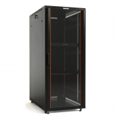 Шкаф напольный 19-дюймовый, 42U, 2055x800х1000 мм (ВхШхГ), передняя стеклянная дверь со стальными перфорированными боковинами, задняя дверь сплошная