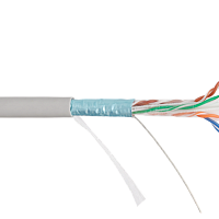 Кабель NIKOLAN F/UTP 4 пары, Кат.6 (Класс E), тест по ISO/IEC, 250МГц, одножильный, BC (чистая медь), 23AWG (0,55мм), внутренний, PVC нг(А), серый, 30