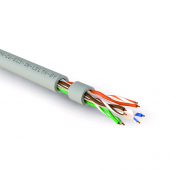 Кабель витая пара, неэкранированная U/UTP, категория 6, 4 пары (23 AWG), одножильный (solid), с разделителем, нг(А)-LSLTx, внутренний, серый