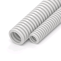Труба гофрированная ПЛЛ легкая 350 Н безгалогенная (HF) негорючая (НГ) белая с/з д32 (25м/1375м уп/пал) Промрукав