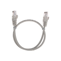 Шнур коммутационный патч-корд U/UTP, CAT 6A (10G), RJ45-RJ45, 28AWG, LSZH, серый, 0,5м REXANT