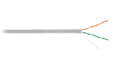 Кабель ULAN U/UTP 2 пары, Кат.5, 100МГц, одножильный, BC (чистая медь), внутренний, PVC нг(B), серый, 500м