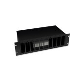 Кросс бокс оптический 19" 3U на 10 адаптерных панелей, цвет черный