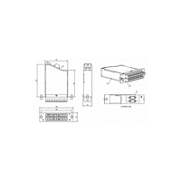 Волоконно-оптическая кассета MTP (папа), 120x32 мм, 24LC адаптера (цвет синий), 24 волокна, OS2, 10Gig