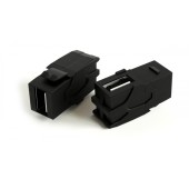 Вставка формата Keystone Jack с проходным адаптером USB 2.0 (Type A), 90 градусов, ROHS, черная