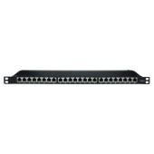 Патч-панель 19", 1U, CAT6A, 24 порта RJ45, экранированная