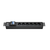 БРП 19" 16A с автоматом 2P Вых:6ХSchuko Вх:SchukoX2м