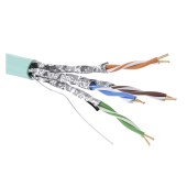 Кабель витая пара кат. 6A экранированный U/FTP, 4 пары, нг(А)-HF, цветвнешней оболочки аква, катушка 500 м