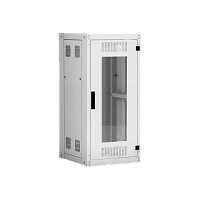 Напольный шкаф NETLAN 19", 24U, стеклянная дверь, цельнометаллические стенки, Ш600хВ1196хГ800мм, в разобранном виде, серый