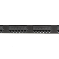 Коммутационная панель ULAN 19", 1U, 24 порта, Кат.5e (Класс D), 100МГц, RJ45/8P8C, 110, T568A/B, неэкранированная, черная
