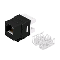 Модуль коммутационный типа Keystone, UTP, Кат.6, 180°, цвет черный