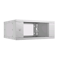 Шкаф телекоммуникационный настенный 19" 4U, серия LIGHT разборный, дверь стекло, цвет серый