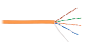 Кабель NIKOLAN U/UTP 4 пары, Кат.5e (Класс D), тест по ISO/IEC, 100МГц, одножильный, BC (чистая медь), 24AWG (0,511мм), внутренний, LSZH нг(А)-HFLTx, 