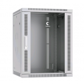 Шкаф телекоммуникационный настенный 19" 15U 600x350x769mm (ШхГхВ) дверь стекло