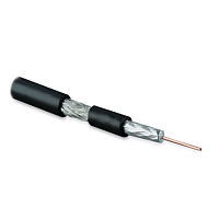 Кабель коаксиальный RG-59, 75 Ом, жила - 20 AWG, общий диаметр 6.0мм, PVC, черный (бухта 100 м)