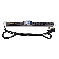 BONCH-ATS/PD Горизонтальный ПДУ с функцией АВР для стандартного 19 дюймого шкафа имеет 7 разъемов С13, кабели подключения питания длиной 1.7 м. 