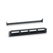Патч-панель 19" (1U), 24 портов RJ-45, категория 5e, Dual IDC, с задним кабельным организатором