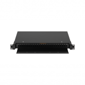Оптический кросс NIKOMAX 19", 1U, до 24 FC/ST портов, выдвижной, со съёмной полкой,  черный, в комплекте: сплайс-кассета и КДЗС