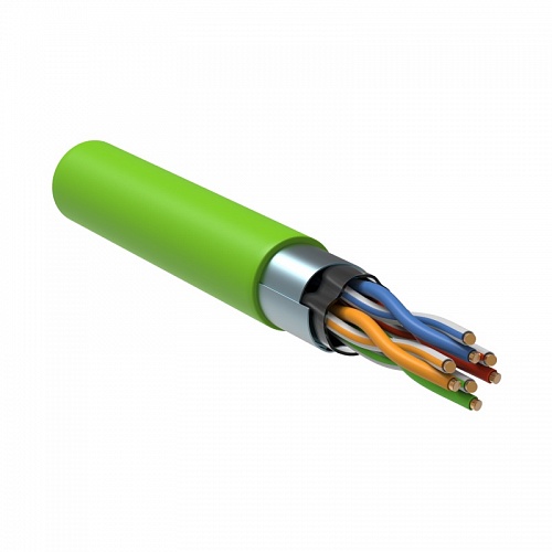 ITK Кабель связи витая пара F/UTP, кат.5E 4x2х24AWG solid, LSZH, 305м, зеленый