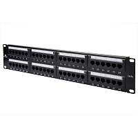 Коммутационная панель кат.5е, UTP, 19", 2U, 48хRJ45, 568A/В, черный с организат.