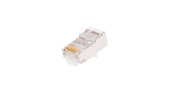 Коннектор NIKOMAX RJ45/8P8C под витую пару, Кат.5e (Класс D), 100МГц, покрытие 50мкд, универсальные ножи, экранированный, круглый ввод, уп-ка 100шт.