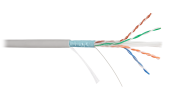 Кабель NIKOLAN F/UTP 4 пары, Кат.6 (Класс E), тест по ISO/IEC, 250МГц, одножильный, BC (чистая медь), 23AWG (0,55мм), внутренний, PVC нг(А), серый, 30