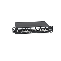 Патч-панель 10", установочный размер 236 мм, 12 портов RJ-45 полностью экранированная, категория 6, Dual IDC