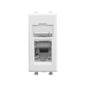 Компьютерная розетка RJ-45 модульная, кат.5е экранированная, "Avanti","Белое облако", 1 модуль
