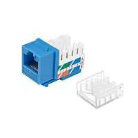 Модуль коммутационный типа Keystone, UTP, Кат.6, 180°, цвет синий