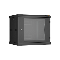 Настенный разборный шкаф TLK 19", 9U, стеклянная дверь, Ш600хВ503хГ450мм, 2 пары монтажных направляющих, черный