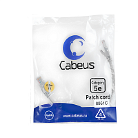 Патч-корд U/UTP, категория 5е, 2xRJ45/8p8c, неэкранированный, серый, PVC, 0.3м