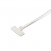 Стяжка нейлоновая неоткрывающаяся, безгалогенная (halogen free), 200x2.5 мм, полиамид 6.6, -40°C - +85°C, с площадкой для маркера 